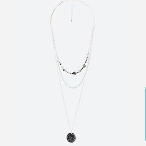 London Layered Beaded Coin Necklace